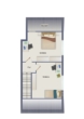 Grundriss OG - Schön geschnittene Wohnung mit Garten und überdachter Terrasse